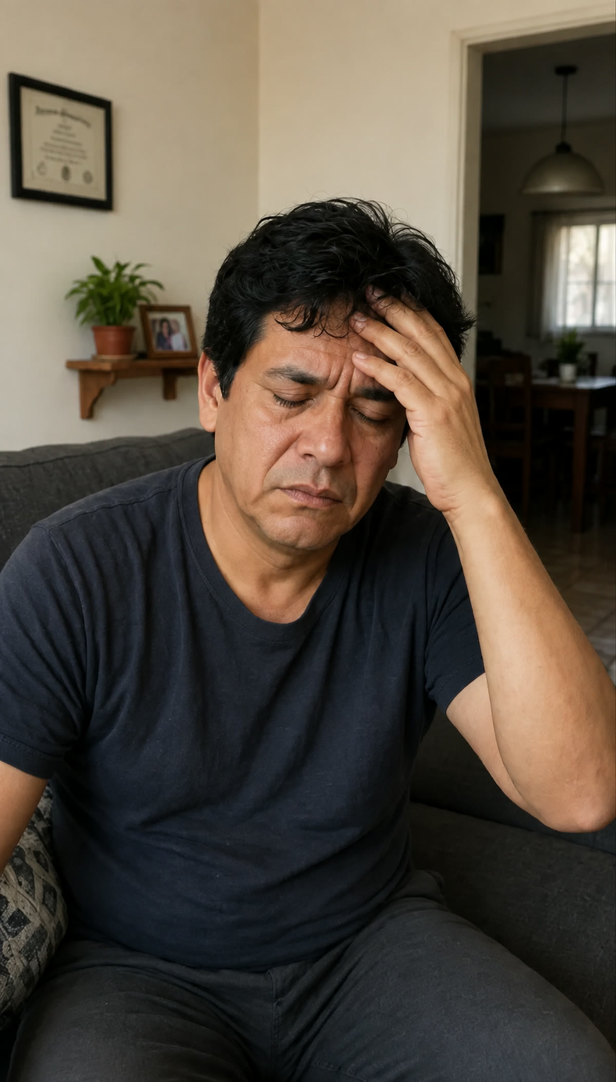 Persona con dolor de cabeza