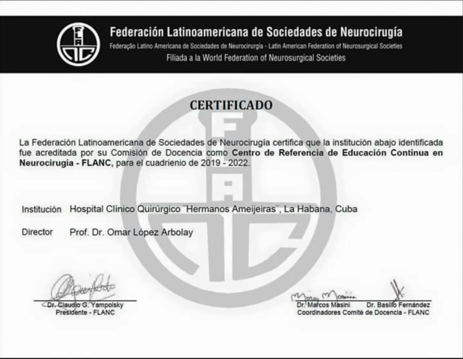 Certificado FLANC